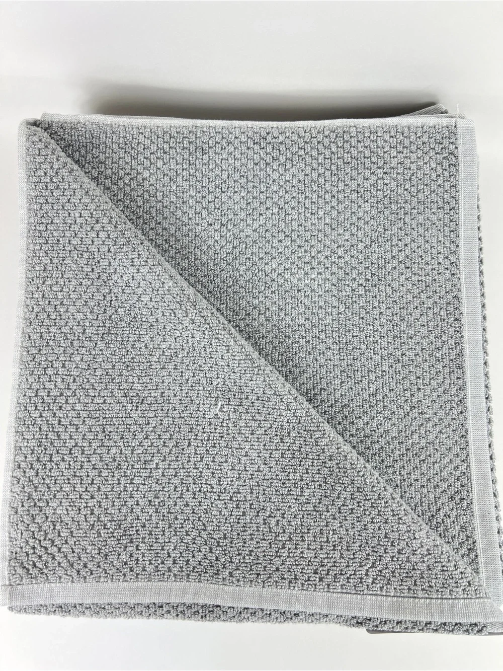 Ecoexistence Mélange Bath Towels Light Gray Waffle Knit Soft Cotton 2 Pc NEW